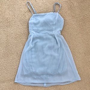 Spaghetti strap with blue and white stripes